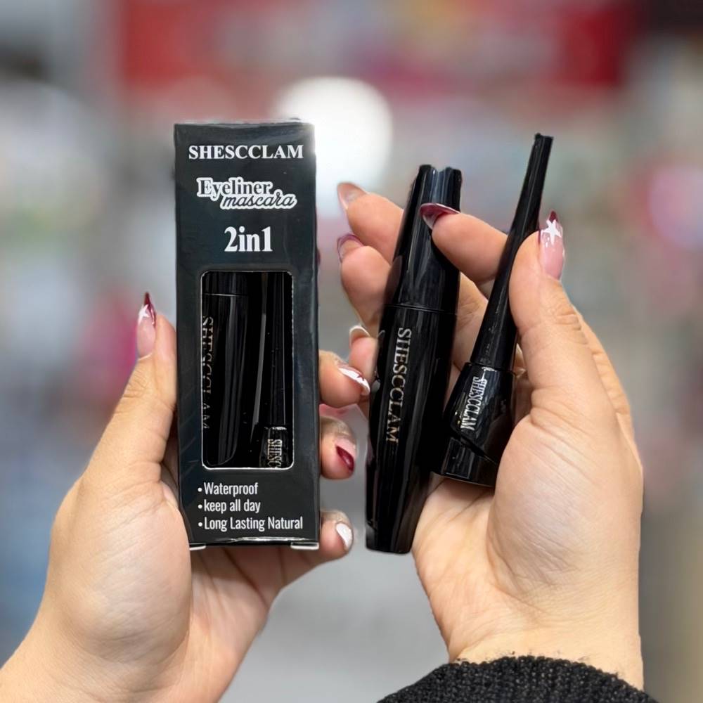پک ریمل بلند کننده و خط چشم لیکوئید ماژیکی شیکلم SHESCCLAM
